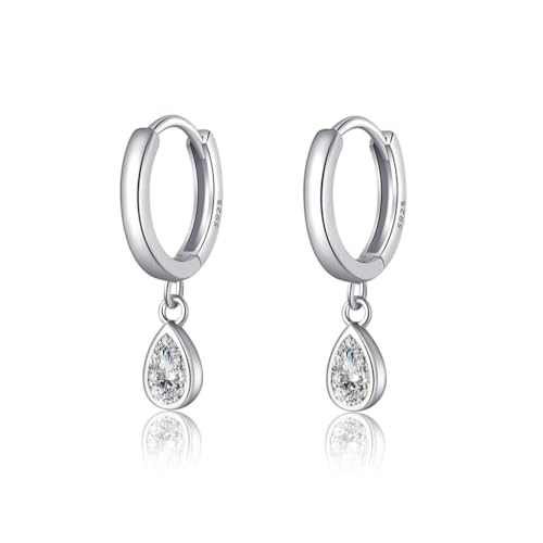 SLUYNZ 925 Sterling Silber Creolen Hängend Ohrringe Für Damen Cubic Zirkonia Ohrringe Ohrhänger von SLUYNZ