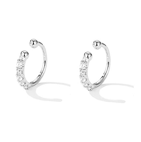 SLUYNZ 925 Sterling Silber CZ Ohrclips Knorpel Ohrringe Ohne Piercing für Frauen Mädchen Manschetten Ohrringe Ohrklemme von SLUYNZ