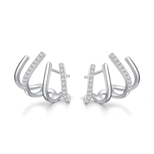 SLUYNZ 925 Sterling Silber Manschetten ohrringe für Damen Mädchen Ear Cuff Ohrringe Crawler Ohrringe Ohrklemme (A-Silber) von SLUYNZ