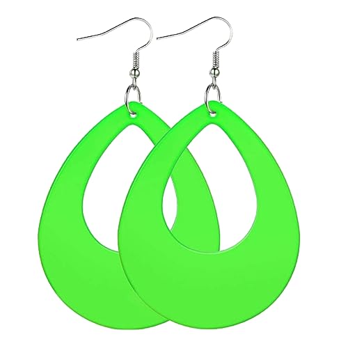 1 Paar Ästhetische Neons Ohrringe Übertrieben Wassertropfen Ohrringe Vintage Plastik Leichte All Ohrhaken von SLXLYH