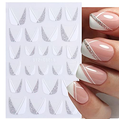 Abstrakte Nagelabziehbilder Für Nagelkunst Französische Tipps Aufkleber Slider Lines Stripe Blue Green White Decals Für Kunstaufkleber Abstrakte Nagelabziehbilder Für Nagelkunst Französische Tipps Aufkleber Slider Lines Stripe Blue Green White Decals Für Kunstaufkleber von SLXLYH