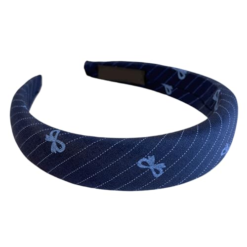 Blaues Schwamm-Stirnband, Schleife, Haarspange, bequemes Haarband für Mädchen, Frauen, Schule, Büro, Party, Foto von SLXLYH