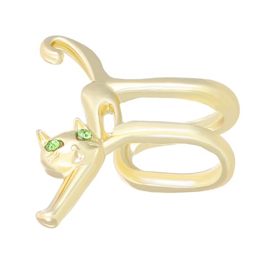 Ohrklemme in Katzenform, hypoallergen, Tierschmuck, modisches Accessoire für den täglichen Gebrauch, Gold, Wie beschrieben, Wie beschrieben von SLXLYH