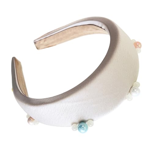 Retro-Perlen-Stirnband für Damen, bequemer Stoff, für den täglichen Gebrauch, Party-Kopfbedeckung, geeignet für verschiedene Anlässe von SLXLYH
