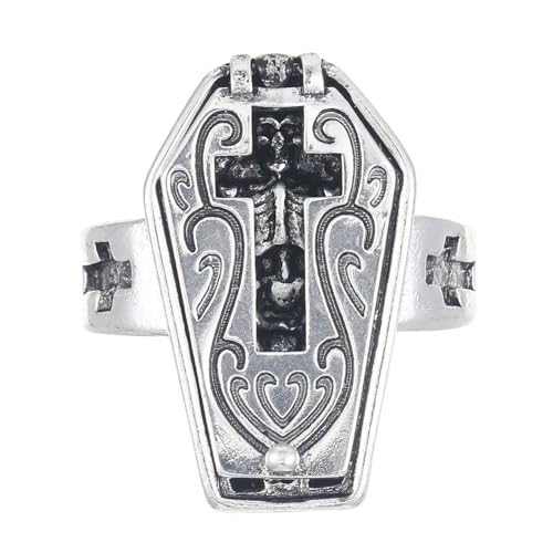 Robuste Legierung Schädel Sarg Kreuze Ringe Einzigartiges Sarg Kreuze Zubehör für Trendsetter und Sammler Gothic Schädel Robuste Legierung Schädel Sarg Kreuze Ringe Einzigartiges Sarg Kreuze Zubehör für Trendsetter und Sammler Gothic Schädel von SLXLYH