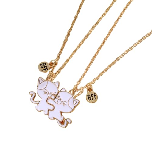 SLXLYH 2 Stück Katzen Anhänger Halsketten Legierung Kette Halskette Einzigartige Halskette Charm Legierung Textur Geschenk für Partner Charm von SLXLYH