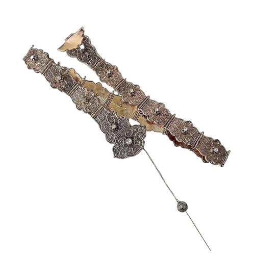 SLXLYH Blingbling Taillengürtel, stilvoll, geschnitzt, floraler Taillenkettengürtel, aufwendige Kette, Bauchkette für Hochzeit, Taillenkette, 105 cm, Zinklegierung SLXLYH Blingbling Taillengürtel, stilvoll, geschnitzt, floraler Taillenkettengürtel, aufwendige Kette, Bauchkette für Hochzeit, Taillenkette, 105 cm, Zinklegierung von SLXLYH