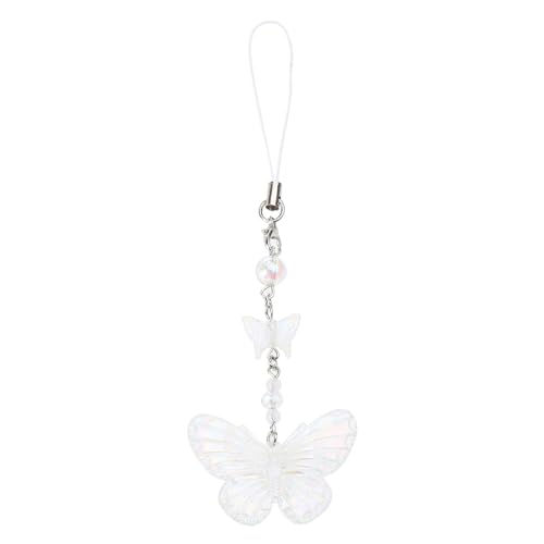 SLXLYH Butterfly Phone Anhänger Schlüsselbund Rucksack Charm Schmetterling Telefon Charme Acrylmaterial Geschenk Für Teenager Und Erwachsene von SLXLYH