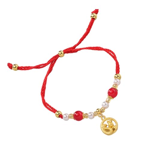 SLXLYH Chinesisches Neujahrs-Schlangenarmband, handgefertigt, Tier, rote Schnur, Armband, verstellbar, Glücksbringer für Damen und Herren, Diameter 6cm, Kordel SLXLYH Chinesisches Neujahrs-Schlangenarmband, handgefertigt, Tier, rote Schnur, Armband, verstellbar, Glücksbringer für Damen und Herren, Diameter 6cm, Kordel von SLXLYH