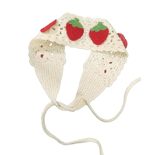 SLXLYH Damen-Haarbänder, Dreiecke, elastisch, schönes Muster, Haarschal für Damen und Mädchen, Haarschmuck (Erdbeer-Stirnband) von SLXLYH