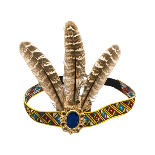 SLXLYH Elegantes, gefiedertes Stirnband mit Schwanzdekor-Designs und Strasssteinen, Haarschmuck für besondere Anlässe (graues Cocktail-Set) von SLXLYH