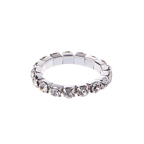 SLXLYH Exquisite Kristall-eingelegte Ringe, elastisch, Stretch, Verlobung, Hochzeit, Versprechen, Schmuck, Türklingel, Batterie, Metall, Legierung SLXLYH Exquisite Kristall-eingelegte Ringe, elastisch, Stretch, Verlobung, Hochzeit, Versprechen, Schmuck, Türklingel, Batterie, Metall, Legierung von SLXLYH