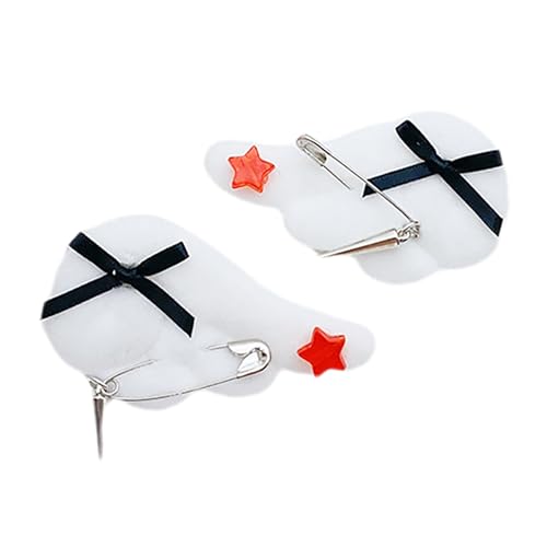 SLXLYH Flügel-Haarspange, Schleifen, Balletcore-Zahnschleifen, flache Clip, Balletcore-Haarnadel, Schleifen, elegante Kette, Haarspange für Strähne (Pin Wing Haarspange) von SLXLYH