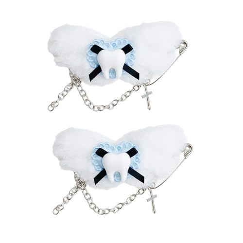 SLXLYH Flügel-Haarspange, Schleifen, Balletcore-Zahnschleifen, flache Clip, Balletcore-Haarnadel, Schleifen, elegante Kette, Haarspange für Sträuße, blaue Zahnflügel, Hai SLXLYH Flügel-Haarspange, Schleifen, Balletcore-Zahnschleifen, flache Clip, Balletcore-Haarnadel, Schleifen, elegante Kette, Haarspange für Sträuße, blaue Zahnflügel, Hai von SLXLYH