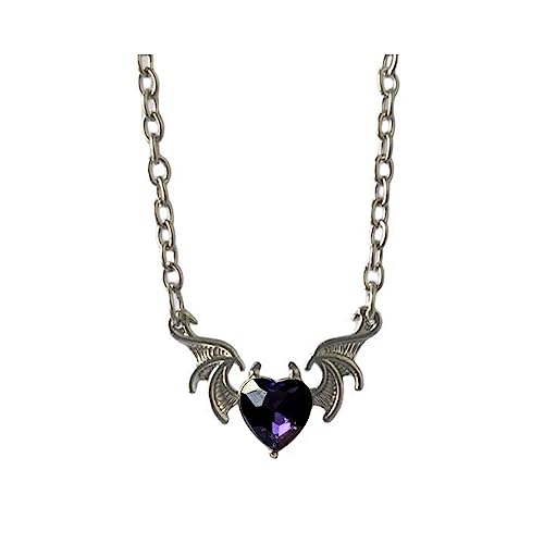 SLXLYH Gothic Heart Teufel Flügel Anhänger Halsketten Lieben Anhänger Chokers Legierung Legierung Party Schmuck Geschenk Für Frauen Freundinnen von SLXLYH