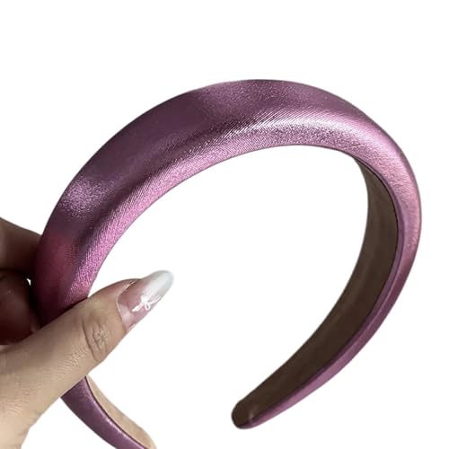 SLXLYH Haargummi, dick, metallisch, übergroß, elegant, Pferdeschwanz-Halter (rosarotes Stirnband) von SLXLYH