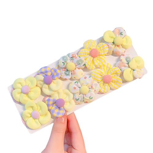 SLXLYH Haargummis mit schönen Blumen, elastische Haarbänder, Pferdeschwanz-Halter für Mädchen, bunt, 2 Stück von SLXLYH