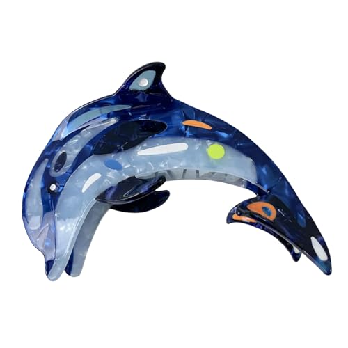 SLXLYH Haarklammer mit Prinzessinnen-Motiv, starker Halt, Wal-Haarspangen für Mädchen (Delfin), 1 Stück (1er Pack) von SLXLYH