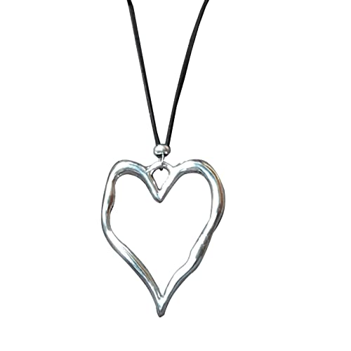 SLXLYH Halskette mit Anhänger aus Legierung, unregelmäßige Herzform, Schmuck, Legierung, Geburtstag, Damen, Herren, Mädchen SLXLYH Halskette mit Anhänger aus Legierung, unregelmäßige Herzform, Schmuck, Legierung, Geburtstag, Damen, Herren, Mädchen von SLXLYH