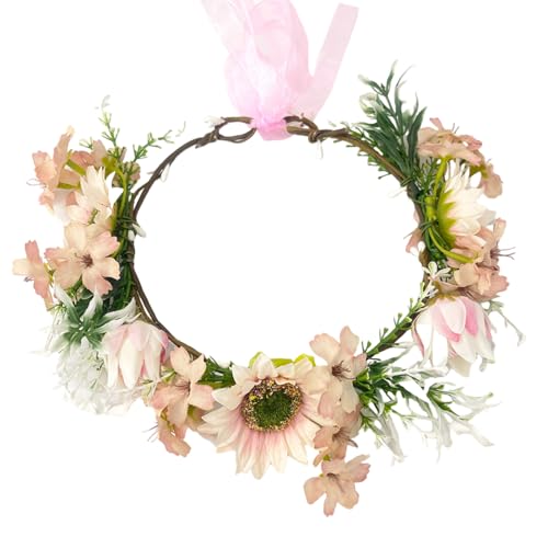 SLXLYH Handgefertigter Sonnenblumen-Haarschmuck für Damen, Hochzeit, Girlanden, bunte Stirnbänder für Hochzeiten und Festivals (B6) von SLXLYH