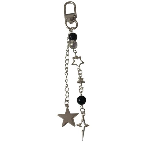 SLXLYH Heckfassungsschlüsselkäse Perlen Anhänger Keyring Star Crucifix Schlüsselkette Tragbare Schlüsselringe Ornamente Für Schlüsselbeutel Tragbares Schlüsselbundzubehör von SLXLYH
