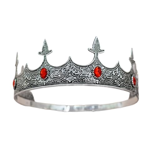 SLXLYH Herren-Tiaras im Vintage-Stil mit Königskrone, für Geburtstagsparty und Kostüm, Event, Halloween, Party, Verkleidung, Stirnband, Antik-Silberrot SLXLYH Herren-Tiaras im Vintage-Stil mit Königskrone, für Geburtstagsparty und Kostüm, Event, Halloween, Party, Verkleidung, Stirnband, Antik-Silberrot von SLXLYH