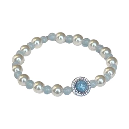 SLXLYH Mode Aquamarine Perlen Armband Für Frauen Die Aus Natursteinen Verarbeitet Werden Um Outfits Zu Verbessern von SLXLYH