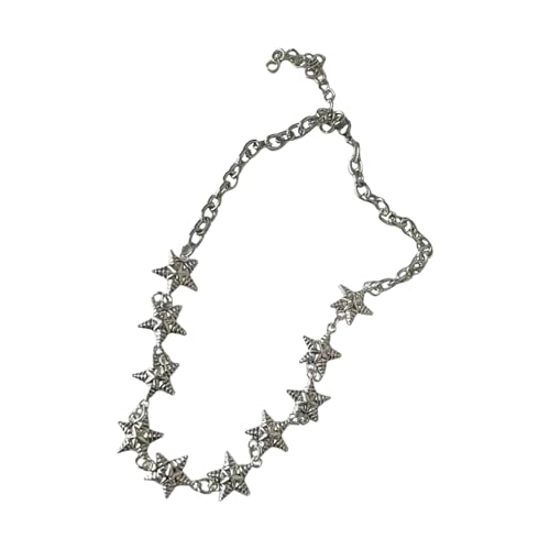 SLXLYH Modische Halskette mit Stern-Anhänger aus Legierung, unregelmäßige Legierungskette, Choker-Halskette für Damen, Gothic-Schmuck, Accessoire für den täglichen Gebrauch von SLXLYH