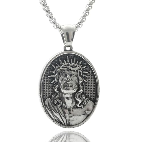 SLXLYH Religiöser Anhänger aus Edelstahl für Herren mit religiösem Charm-Design, As shown, Titanstahl SLXLYH Religiöser Anhänger aus Edelstahl für Herren mit religiösem Charm-Design, As shown, Titanstahl von SLXLYH
