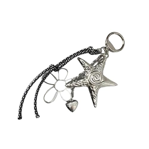 SLXLYH Sternbag Ornament Blumenherz Seil Keychain Kreative Schlüsselhaltertasche Dekorationen Stilvoller Schlüsselschmuck Legierung Legierung Textur von SLXLYH