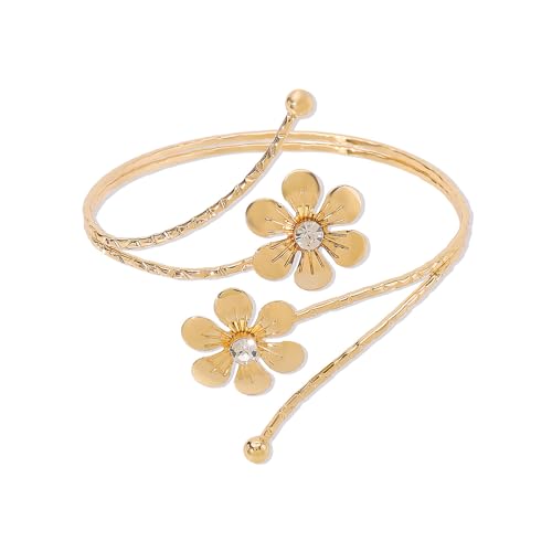SLXLYH Stilvolle Blumen/Blattarmmanschette Armband Fashion Metal Armbänder Open Armbänder Ornament Beliebte Frauen Accessoire Statement Accessoire SLXLYH Stilvolle Blumen/Blattarmmanschette Armband Fashion Metal Armbänder Open Armbänder Ornament Beliebte Frauen Accessoire Statement Accessoire von SLXLYH