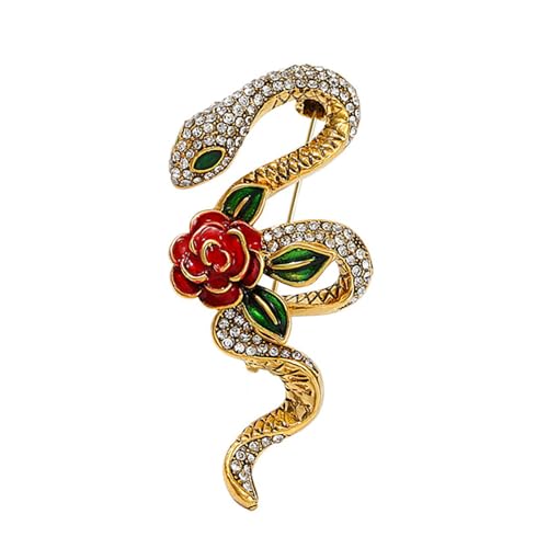 SLXLYH Vintage Rose Snake Brosche künstlerische Schlangenbrosche Charm für Damen und Herren eine Ergänzung zu jedem Ensembles, As shown, Metall SLXLYH Vintage Rose Snake Brosche künstlerische Schlangenbrosche Charm für Damen und Herren eine Ergänzung zu jedem Ensembles, As shown, Metall von SLXLYH