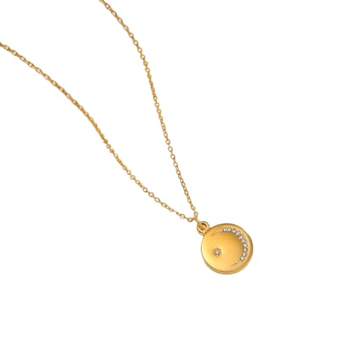 Stilvolle Damen-Halskette mit Stern-Anhänger aus 18 Karat vergoldetem stabilem Edelstahl mit Perlenkette, Schmuckzubehör, stilvoller Anhänger, Einheitsgröße, Wie beschrieben, Wie beschrieben von SLXLYH