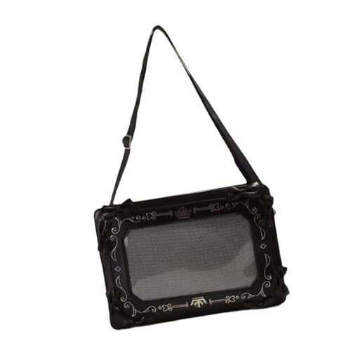 Süße coole Itabag Umhängetasche Handtasche transparent Itabag Kuriertasche Mode Satchel Handtasche Daypacks Ita Crossbody Messenger Shoulder, Schwarz , One Size von SLXLYH