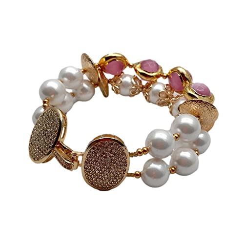 SLXWSXZE 2 Rows 12MM White Sea Shell Pearl Cat Eye Bracelet 8" Girlfriend Gift SLXWSXZE 2 Rows 12MM White Sea Shell Pearl Cat Eye Bracelet 8" Girlfriend Gift von SLXWSXZE