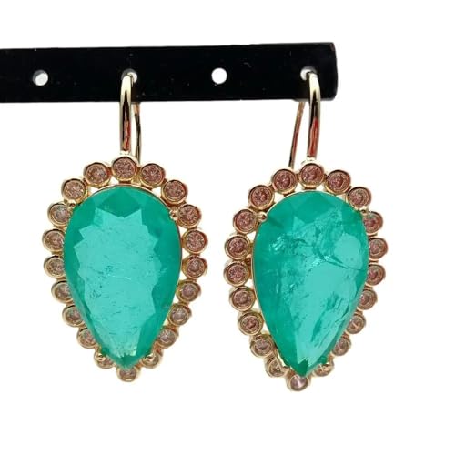 SLXWSXZE 22x33mm Big Teardrop Light Green Quartz Crystal Dangle Hook Earrings For Women SLXWSXZE 22x33mm Big Teardrop Light Green Quartz Crystal Dangle Hook Earrings For Women von SLXWSXZE