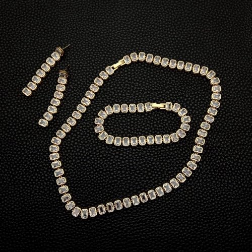 SLXWSXZE Geometric Rectangle Hip Hop Box Cubic 5x7mm Zirconia Gold Plated Necklace Bracelet Earrings Set SLXWSXZE Geometric Rectangle Hip Hop Box Cubic 5x7mm Zirconia Gold Plated Necklace Bracelet Earrings Set von SLXWSXZE