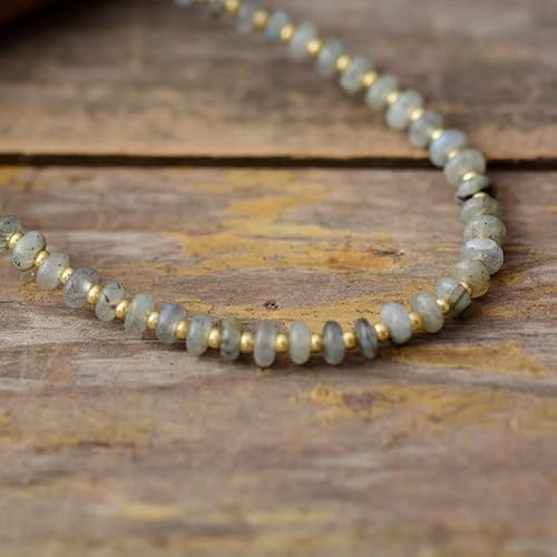 SLXWSXZE Simple Choker Necklaces Fashionable Women Beaded Collar Necklace Designer Jewelry(Labradorite) von SLXWSXZE