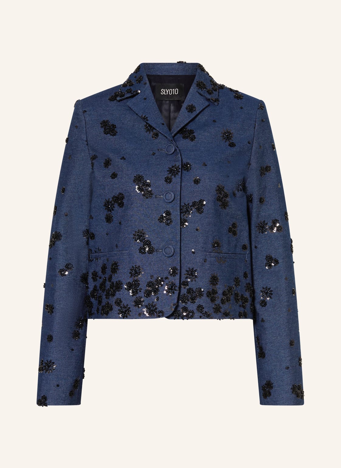 Sly 010 Blazer Farrah In Jeansoptik Mit Pailleten blau von SLY 010