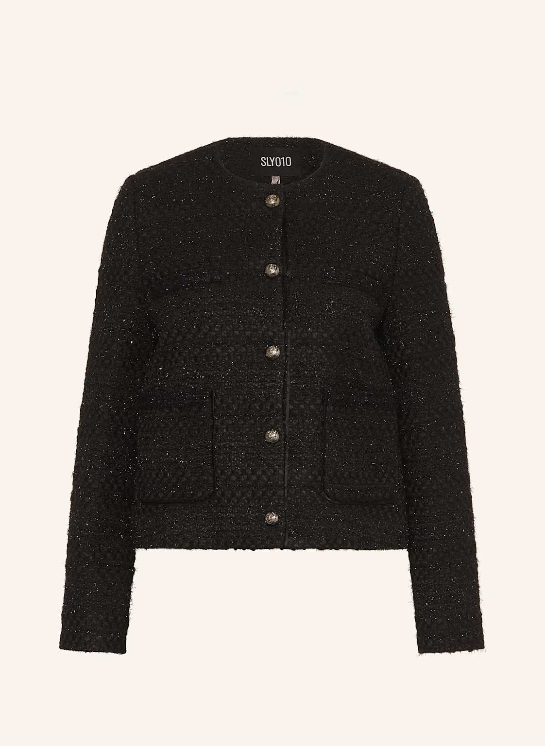 Sly 010 Bouclé-Jacke Annalena Mit Glitzergarn schwarz von SLY 010