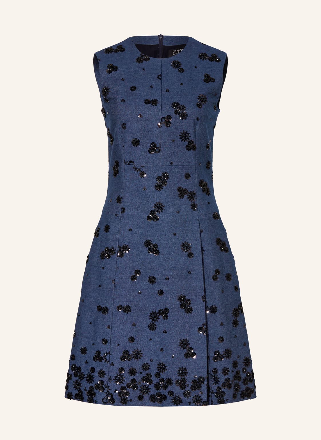 Sly 010 Etuikleid In Jeansoptik Mit Pailletten blau von SLY 010