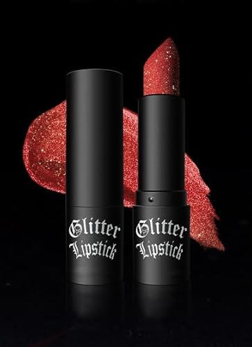 Glitter Lipstick Lip Gloss, Rot Lila Schwarz Langanhaltender Glitter Lip Stick Makeup Geschenk (3) von SLYHHZHMY