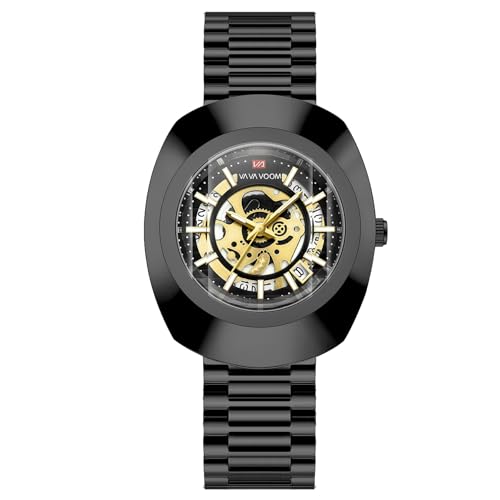 SLYHHZHMY Herren Casual Uhren Leuchtuhren Modeuhren Quarzuhren Mit Kalender (schwarz und Gold) von SLYHHZHMY