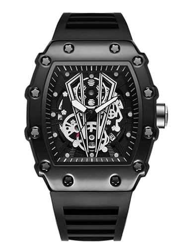 SLYHHZHMY Herren Quarz wasserdichte Sportuhr, Coole Persönlichkeit Mechanischen Sinn Der Uhr (Schwarz) von SLYHHZHMY
