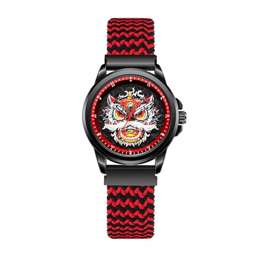 SLYHHZHMY Herren-Scheibenuhr Freizeituhr Klassische Quarzuhr Silikonarmband Flechtarmbanduhr (2) von SLYHHZHMY