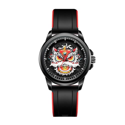 SLYHHZHMY Herren-Scheibenuhr Freizeituhr Klassische Quarzuhr Silikonarmband Flechtarmbanduhr (3) von SLYHHZHMY