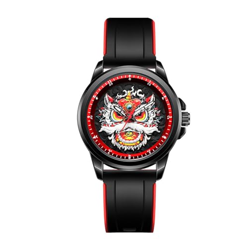 SLYHHZHMY Herren-Scheibenuhr Freizeituhr Klassische Quarzuhr Silikonarmband Flechtarmbanduhr (4) von SLYHHZHMY