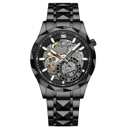 SLYHHZHMY Herrenuhr Ausgehöhlt Uhr Geschäft Minimalistische Uhr Quarzuhr Nachtlicht Uhr Handgelenk Timing Uhr (HH) von SLYHHZHMY