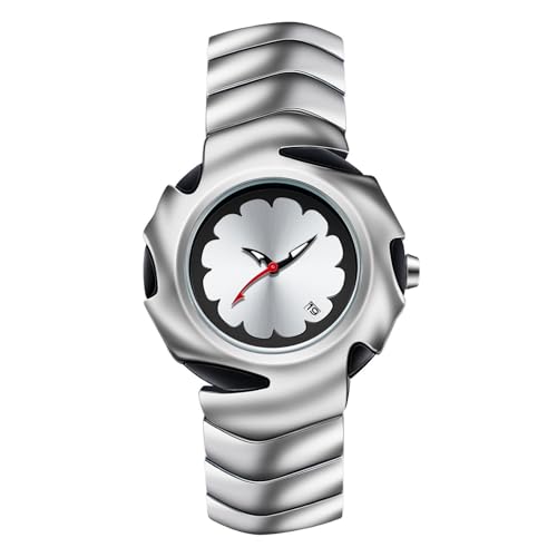 SLYHHZHMY Herrenuhr Edelstahlarmband Personalisierte Armbanduhr Quarzuhr Runde Uhr (Silber) von SLYHHZHMY