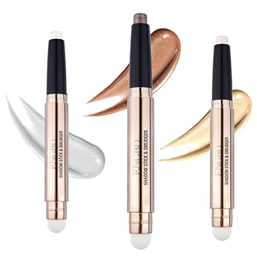 SLZZ Lidschatten-Stick,Hell- bis Dunkelbraun,Creme, Lidschattenstift,glänzende Schattenstäbe,wasserdicht,langlebig,rauchiger Lidschattenstift (Champagnerbraun),3 Stück von SLZZ